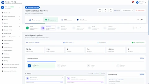Multi-Agent Pipeline - Real-time processing through 8 specialized AI agents with live execution monitoring